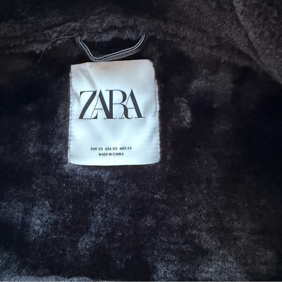 NWT Zara faux leather and shearling coat - Picture 3 of 4